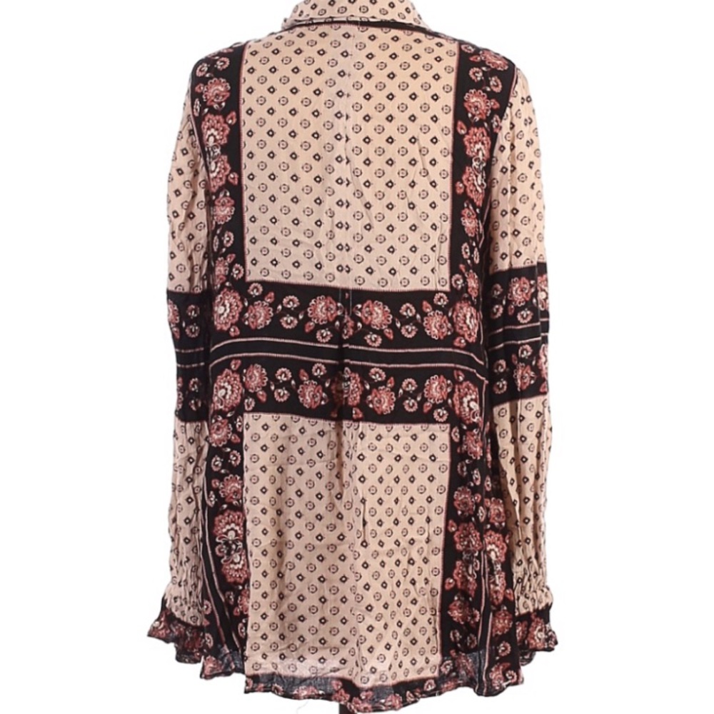 Free People Boho Floral Cream Colored Tunic - Picture 2 of 9